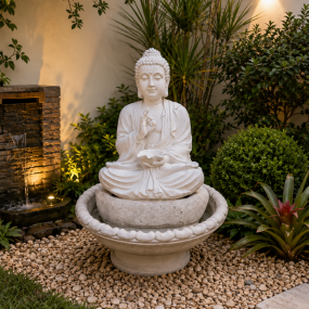 Fonte de buda com taça